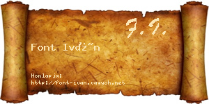 Font Iván névjegykártya