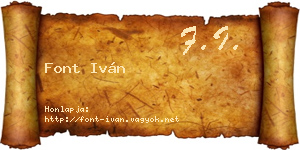 Font Iván névjegykártya